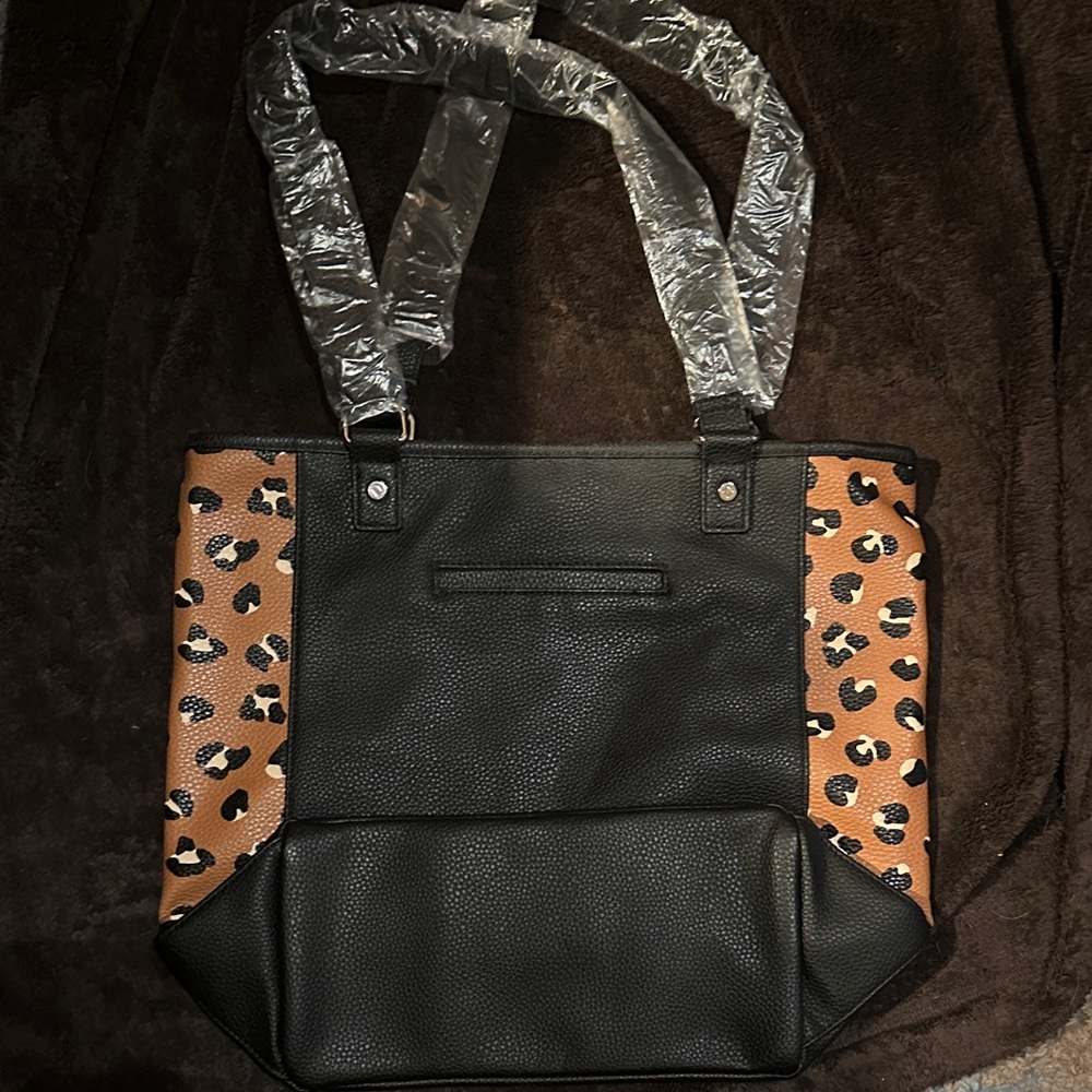 Thirty-One Black and Brown Leopard Tote